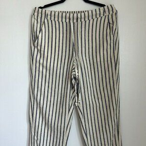 J. Crew Striped Pants Size M Back Elastic Waist NEW